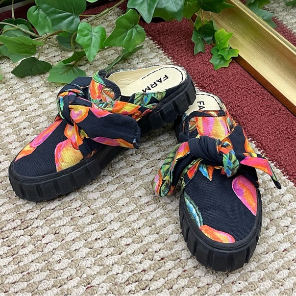 FARM RIO Cashew Platform Mule In Cashew Black Size 7 Brand new - Picture 8 of 15